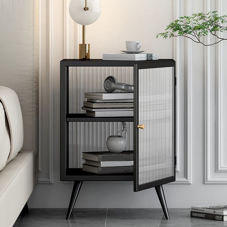 Modern Doors Included Bedside Cabinet Metal Nightstand with Legs for Bedroom