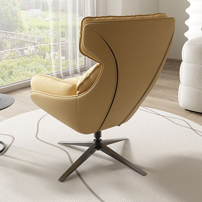 Contemporary Solid Color Arm Chair 4-Star Base Chair with Swivel