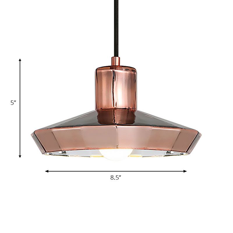 Rose Gold Mini Pendant Light over Bar Counter 1 Light Post Modern Metal Ceiling Lamp