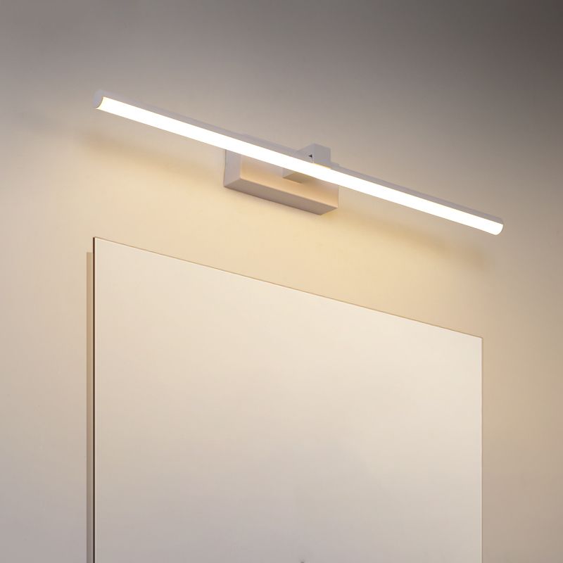 Metal linear Shade Mirro Wall Lights Modern 1 Head Wall Mount Fixture in White