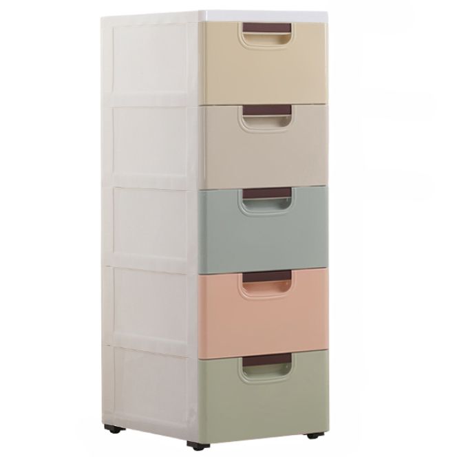 Scandinavian Vertical Kids Dresser Set Plastic Nursery Dresser with Drawers