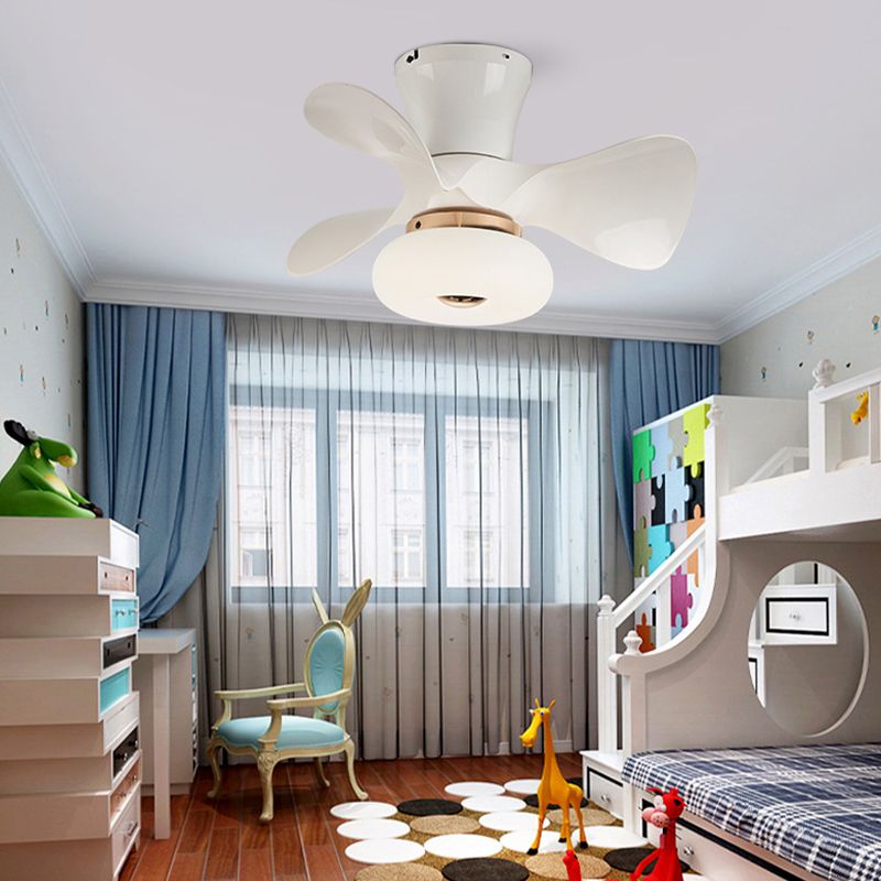 Nordic Style Ceiling Fan Lamp Colorful Circle Shape Ceiling Fan Light for Children's Room