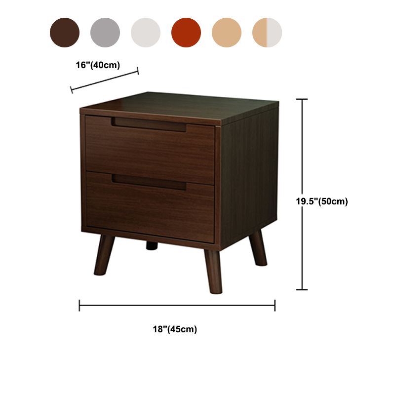 Solid Wood Bedside Table Modern Minimalist Bed Nightstand with Legs