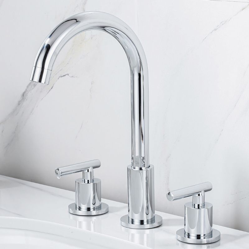 Modern 2-Handle Bathroom Sink Faucet 3 Hole Widespread Bathroom Faucet