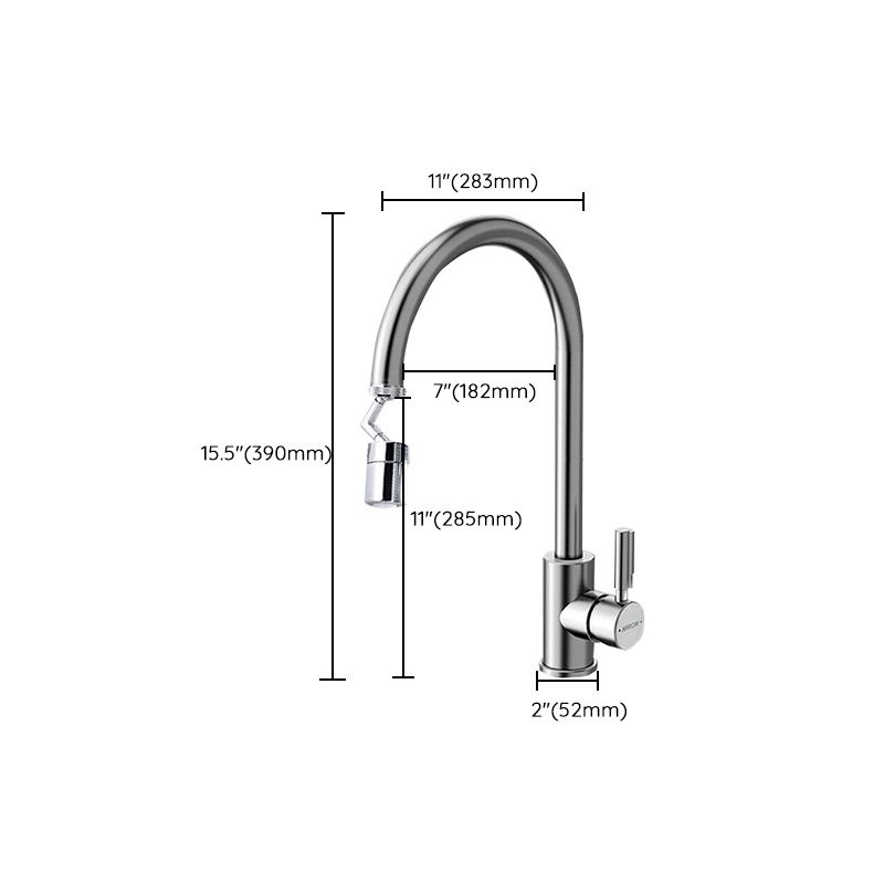 High Arch Kitchen Faucet Stainless Steel 1 Hole Kitchen Faucet with No Sensor