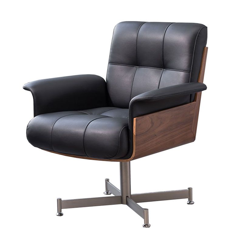 Modern Desk Chair Fixed Arms Upholstered No Distressing Office Chair