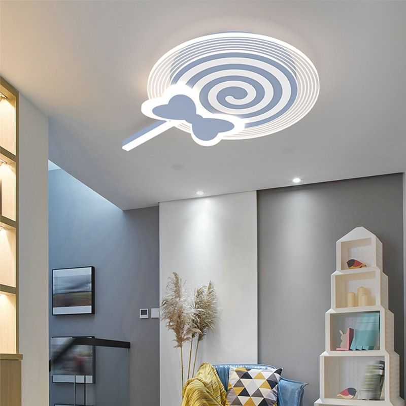 Modern LED Ceiling Lamp Macaron Flush Mount Light Fixture for Kids' Room