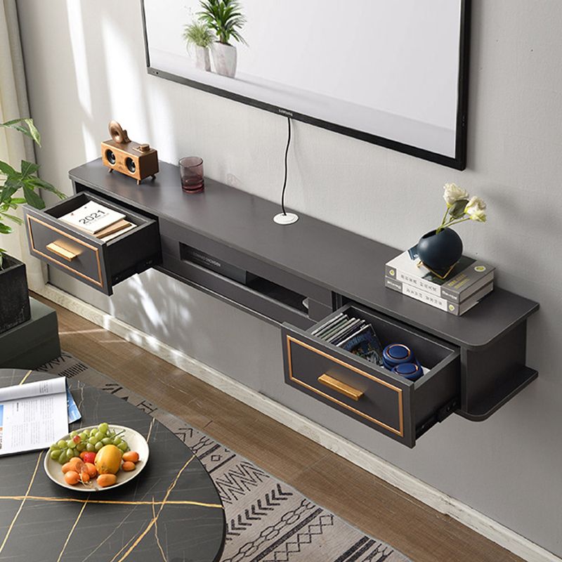 Modern Wood TV Stand Console Wall-mounted TV Media Stand with Drawers for Living Room