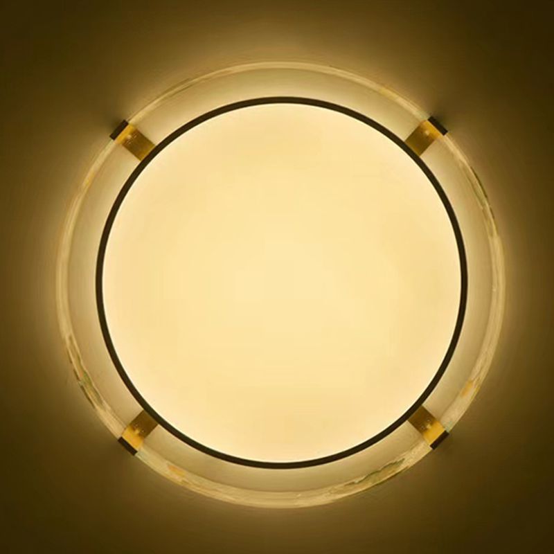 Modern Single Golden Flush Mount Lighting Round LED Ceiling Light for Bedroom