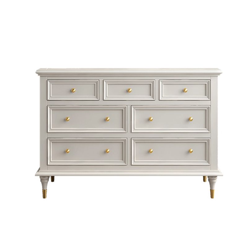 Glam White Closed Back Storage Chest with Soft-Close Drawers for Home