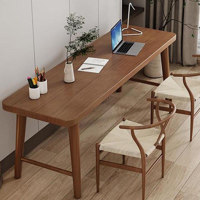 Solid Wood Rectangle Writing Desk Modern 23.62-inch Wide Office Desk with H-Base