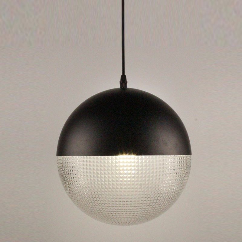 Spherical Shape Hanging Light Modern Style Glass 1 Light Hanging Lamp for Bedside