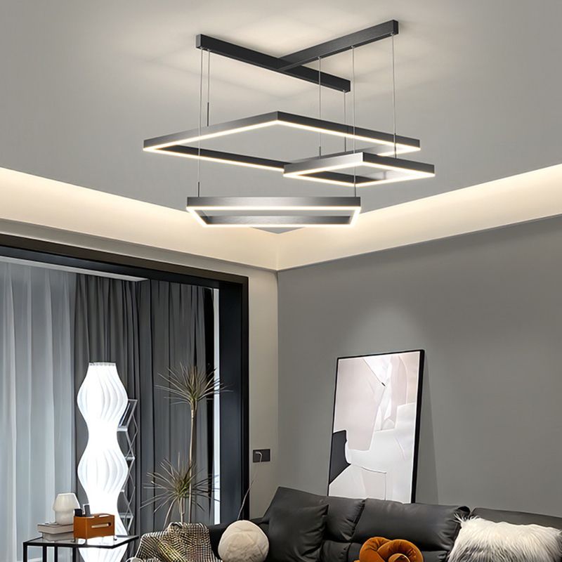 Moderne stijl LED kroonluchter lichtarmatuur aluminium multi -lagen suspensielicht