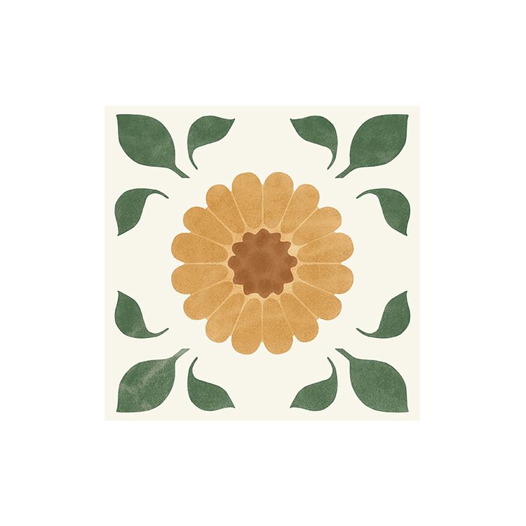 Patterned Singular Tile Ceramic Indoor Floor Tile with Square Shape