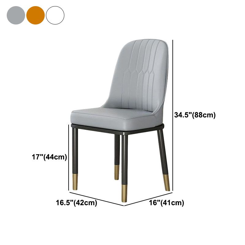 Glam Aimless Dining Chairs Parsons Furniture with Steel Legs in Matte Finish