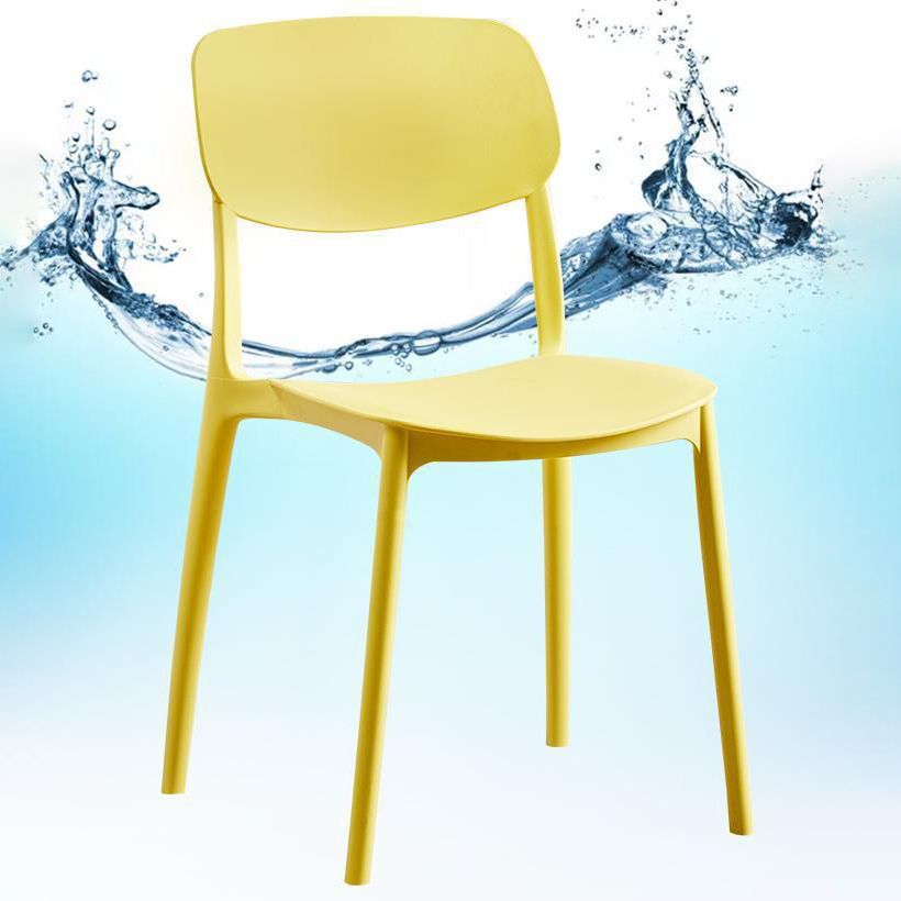 Contemporary Plastic Armless Chair Open Back Kitchen Dining Room Chair