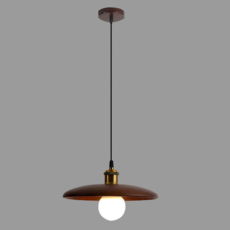 Modern Style Pot Cover Shape Pendant Lighting Wood Pendant Light for Bedroom