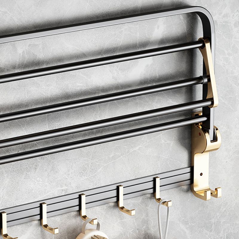 Modernism Bathroom Accessories Hardware Set Black & Golden Bath Shelf/Towel Bar