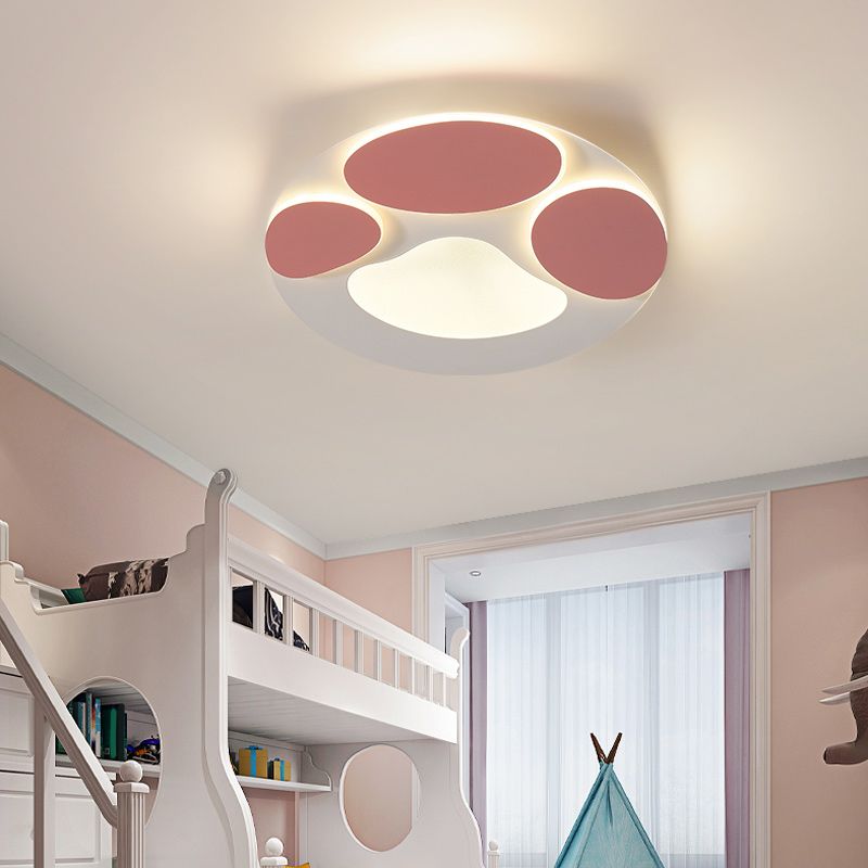 Metal Modern Flush Mount Circular Shape Ceiling Light with Acrylic Shade for Bedroom