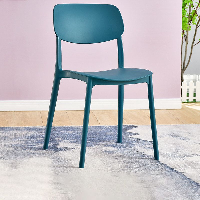 Contemporary Plastic Side Chair Indoor-Outdoor Open Back Chair