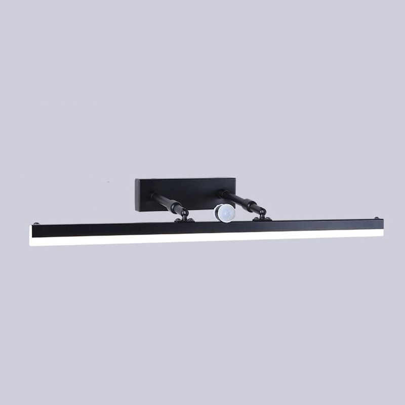 Modern Minimalist Style Linear Wall Mounted Vanity Lights Metal 1 Light Vanity Lighting Ideas with Intelligent Sensor