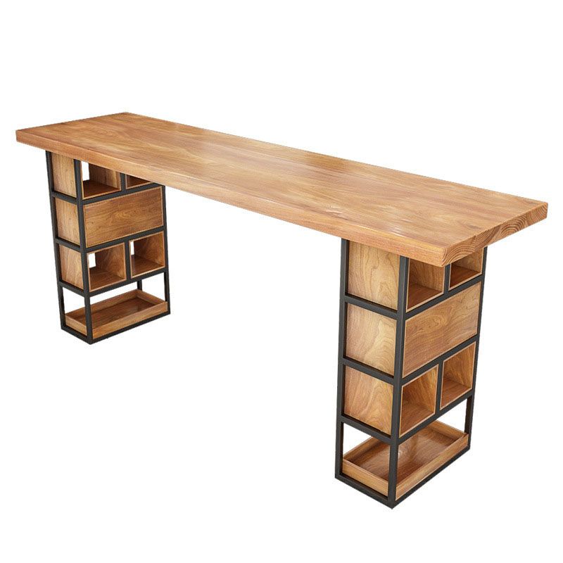 Industrial Solid Wood Bar Table Rectangle Bar-Height Bar Dining Table