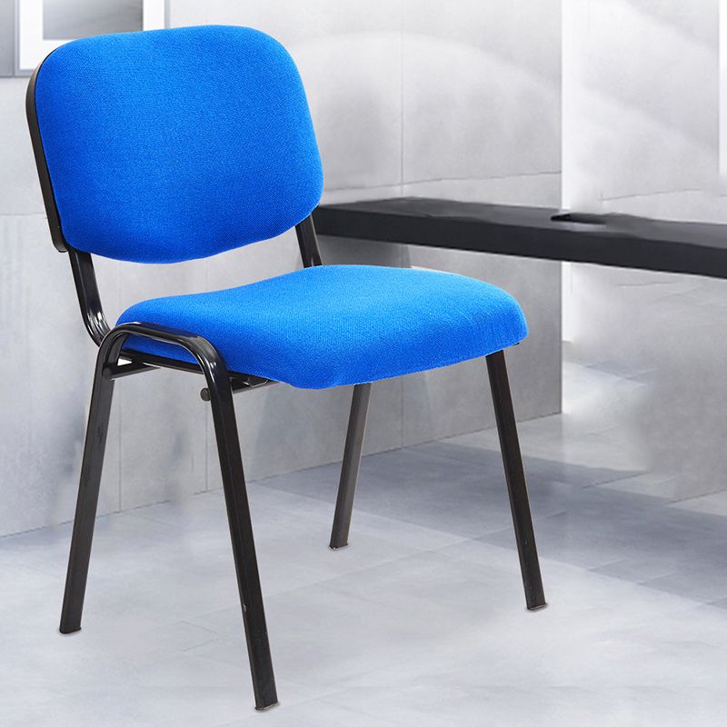 Black Metal Base Conference Chair Contemporary Low Back Armless Chair