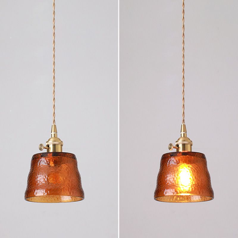 Géométrie Shade Hanging Lighting Industrial Style Glass 1 pendentif léger pour le chevet