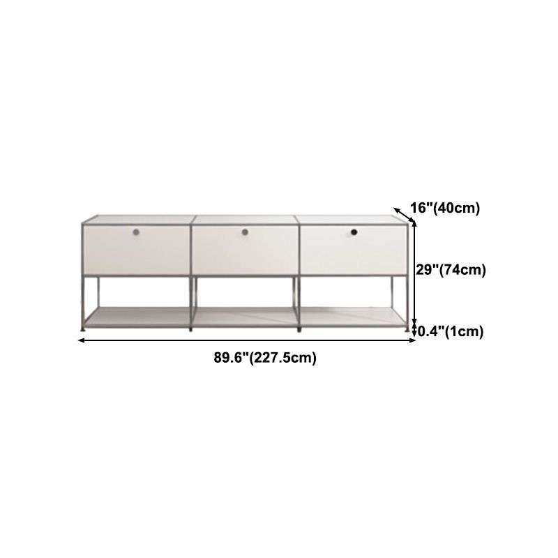 Modern Style White Sideboard Engineered Wood Sideboard for Living Room