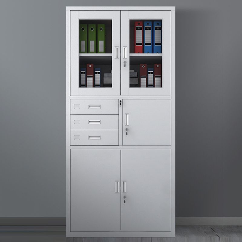 Light Gray File Cabinet Vertical Fireproof File Cabinet with Locking Drawers for Office