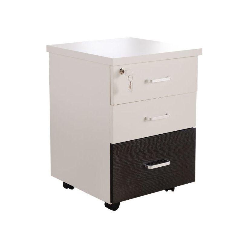 Contemporary Style Vertical Filing Cabinet Wood Filing Cabinet with Locking Storage