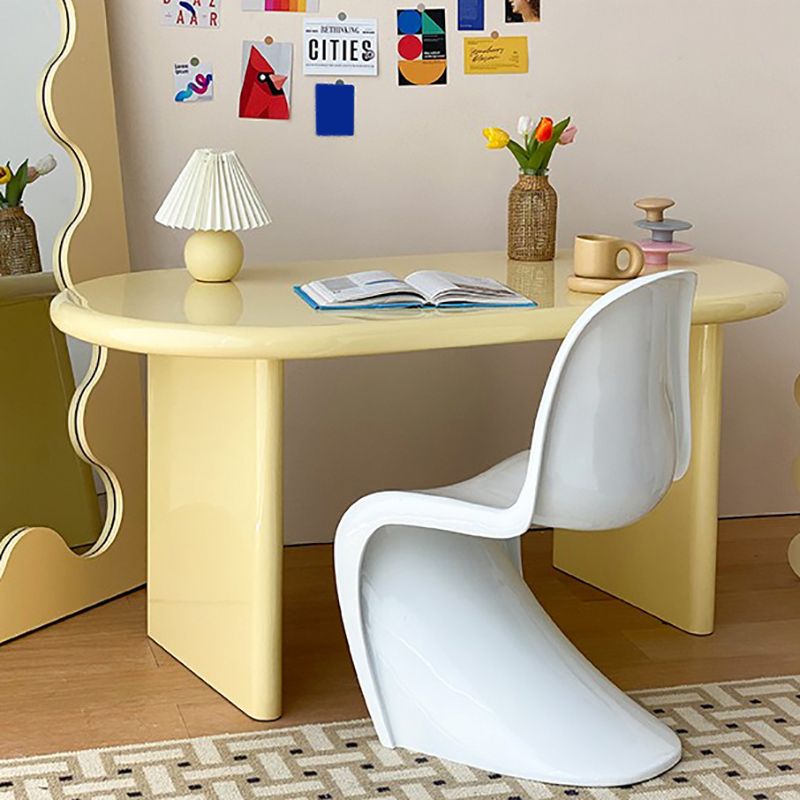 Oval Contemporary Office Desk Solid Wood Writing Desk for Home