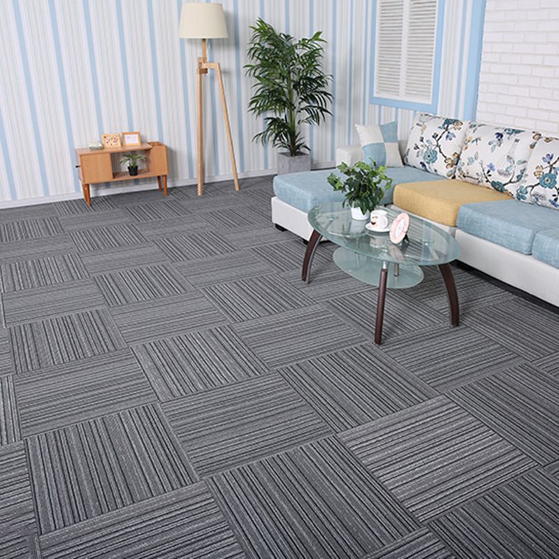 Stripe Print Carpet Floor Tile Level Loop Non-Skid Loose Lay Office Room Carpet Tile