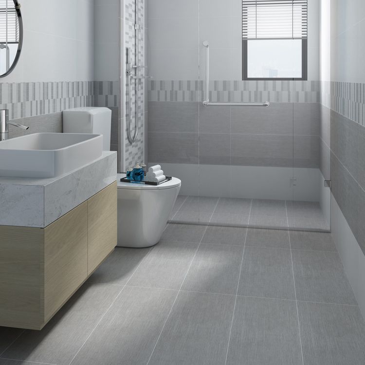 Rectangular Ceramic Matte Floor and Wall Tile Patterned Bathroom Floor