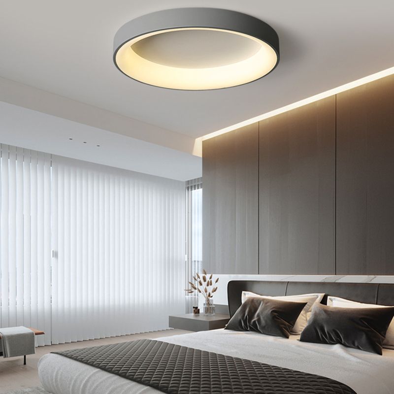 Single White Modernism LED Flush Mount Lighting Unique Ceiling Light for Bedroom