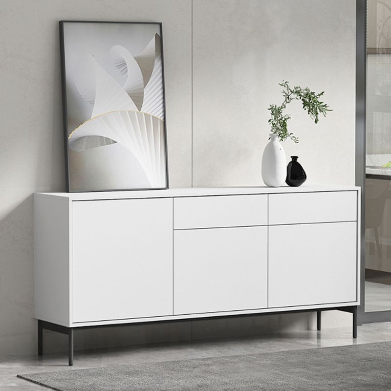 Wood Server Contemporary Style Credenza with Cabinets and Drawers