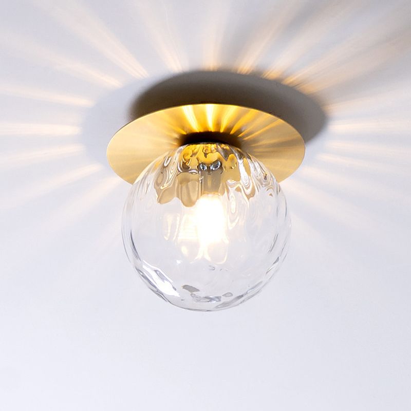 Golden Flush Mount Lighting Contemporary Globe Ceiling Light for Home