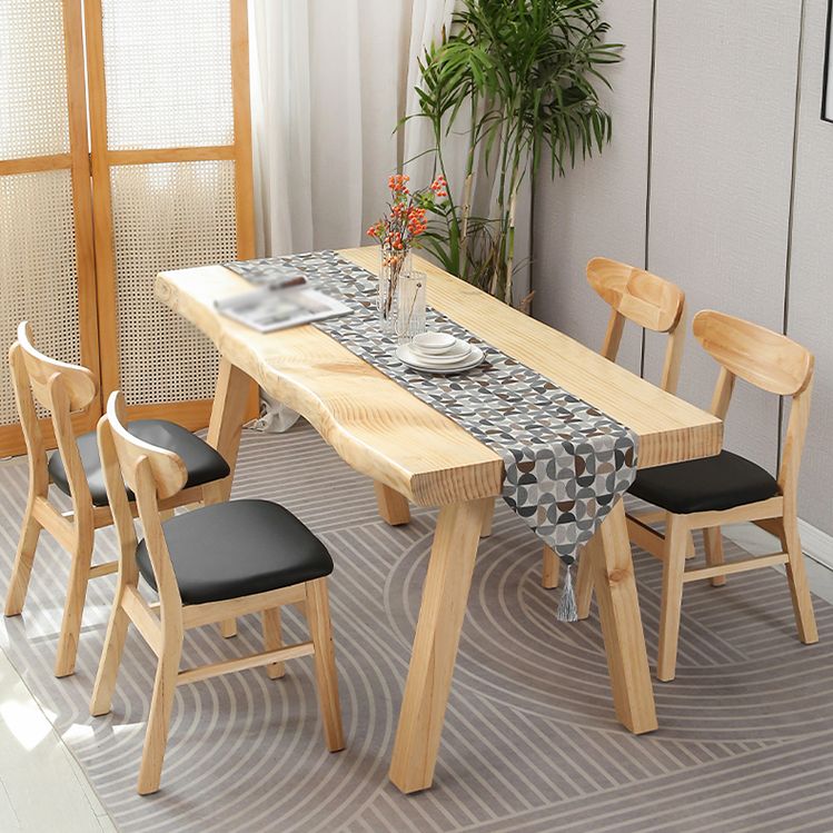 Modern 1/2/5 Pieces Rectangle Dining Set Solid Wood Dining Table with Chairs