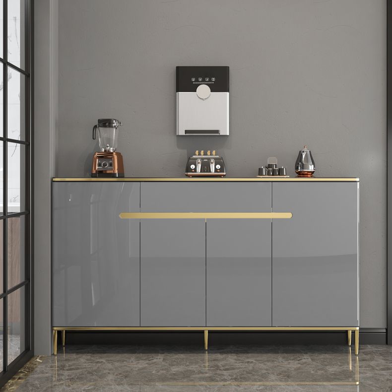 Glam Style Sideboard Gray Dining Sideboard Buffet for Living Room and Kitchen