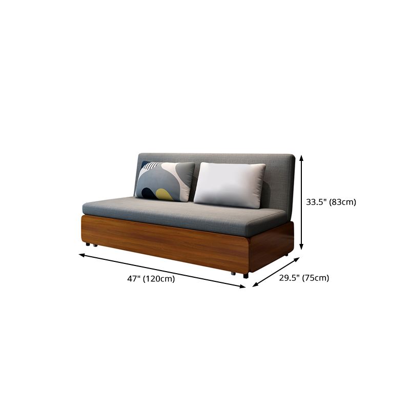 Contemporary Linen Armless Sofa Bed Washable Standard Sofa for Living Room