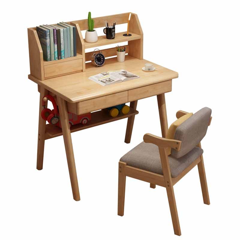 Writing Desk with Hutch Bedroom Kids Desk and Chair with 2 Drawers