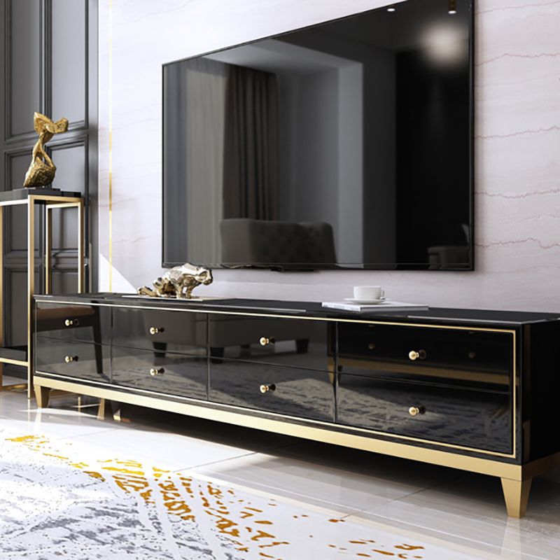 Glam TV Media Console Glass Media Console TV Stand with Drawers