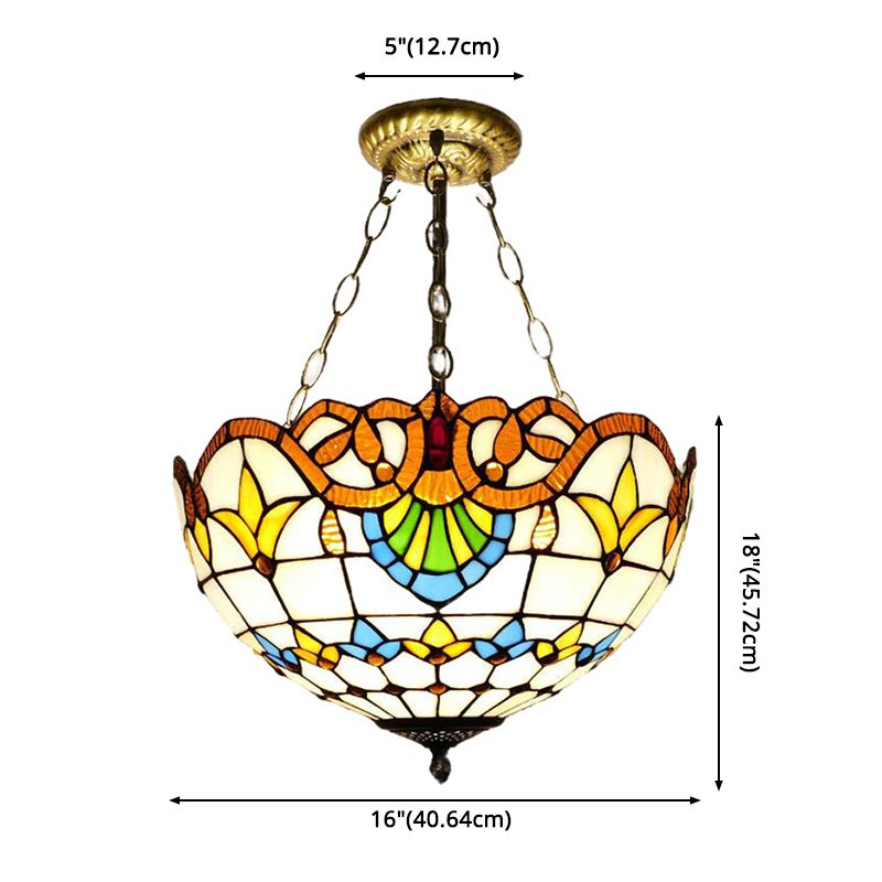 Koepelvorm Semi Montage verlichting gebrandschilderde glazen barokke spoelbevestiging plafond verlichtingsarmaturen