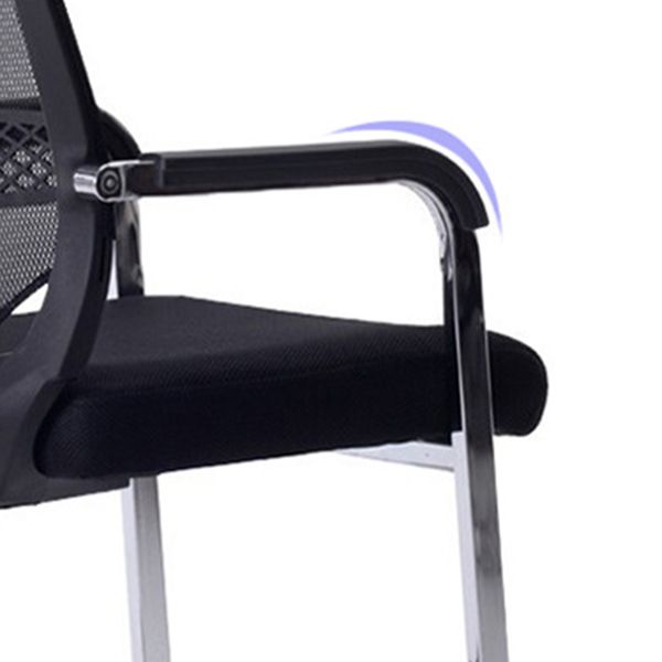 Contemporary Mid-Back Arm Chair Black Conference Microfiber Office Chair