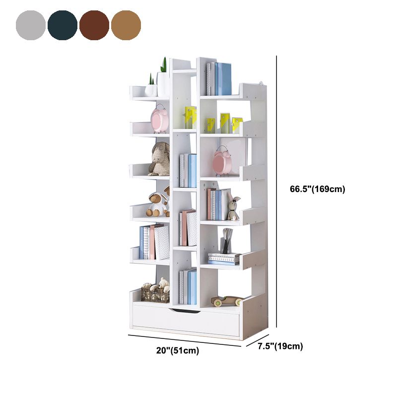 Modern Open Back Shelf Bookcase Engineered Wood Book Shelf for Study Room