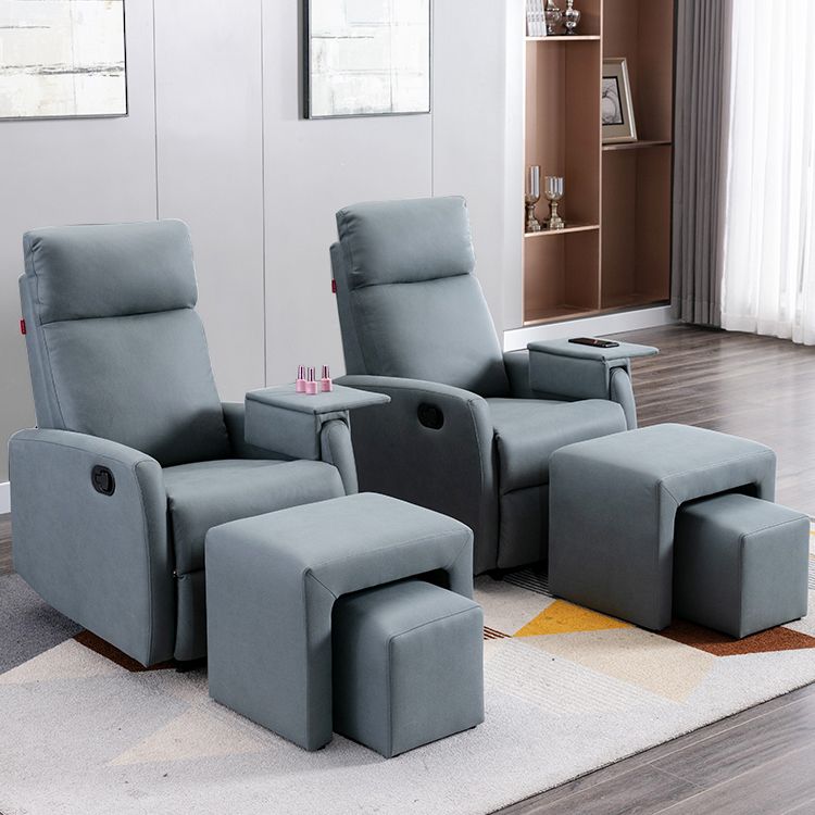 Solid Color Upholstered Standard Recliner Faux Leather Recliner Chair