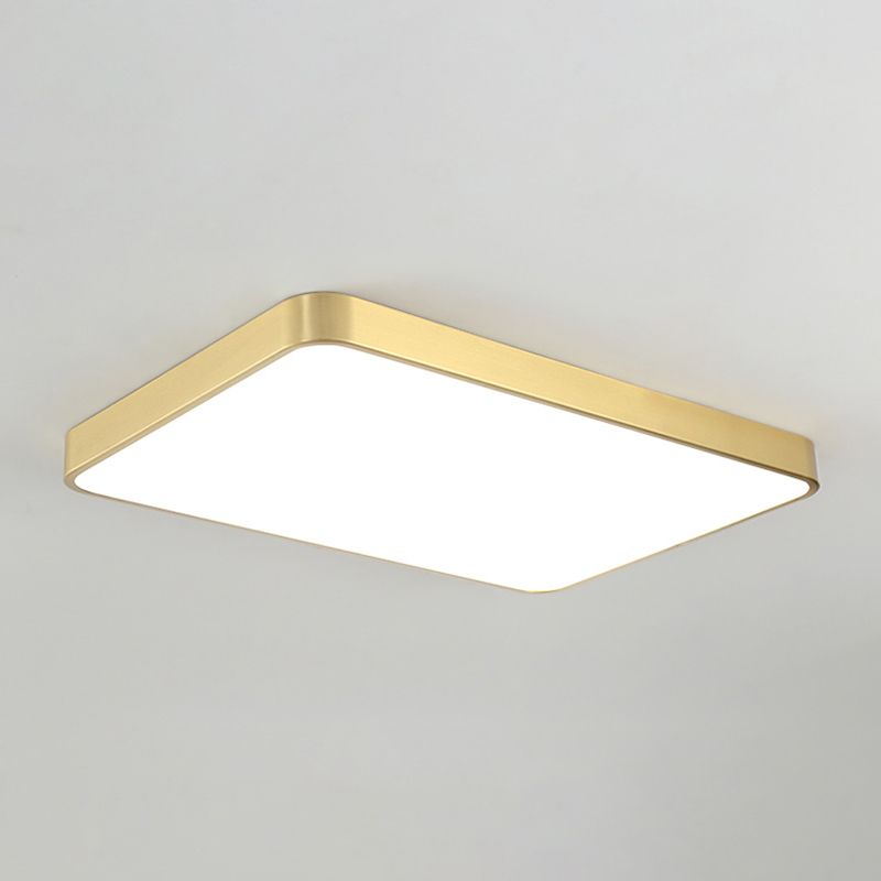 Geometry Shape LED Ceiling Lamp Modern Copper 1 Light Flush Mount for Living Room