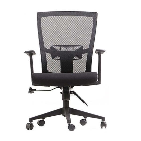 Modern High Back Office Chair Black Task Microfiber Arm Chair