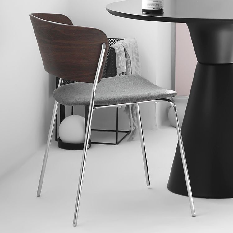 Modern Chair Dining Armless Open Back Chair for Kitchen with Metal Legs