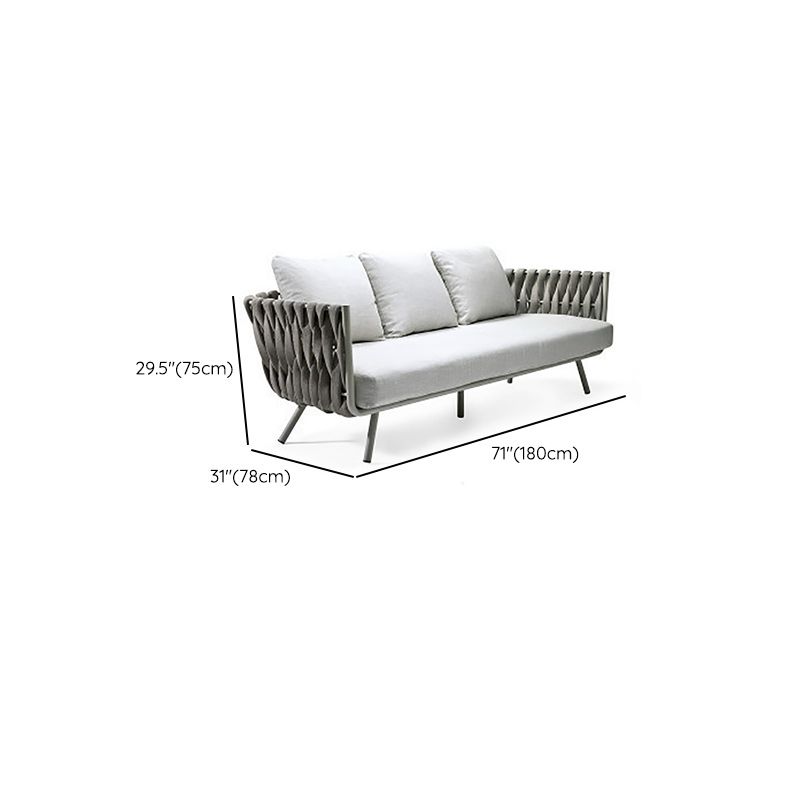 Contemporary Metal Outdoor Patio Fade Resistant Sofa Patio Sofa with Cushions